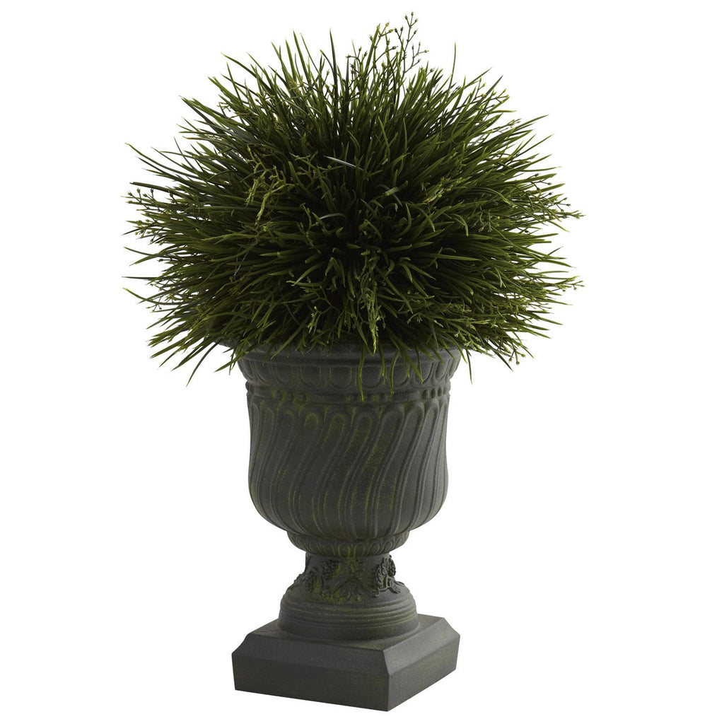 Potted Grass w-Decorative Urn (Indoor-Outdoor)