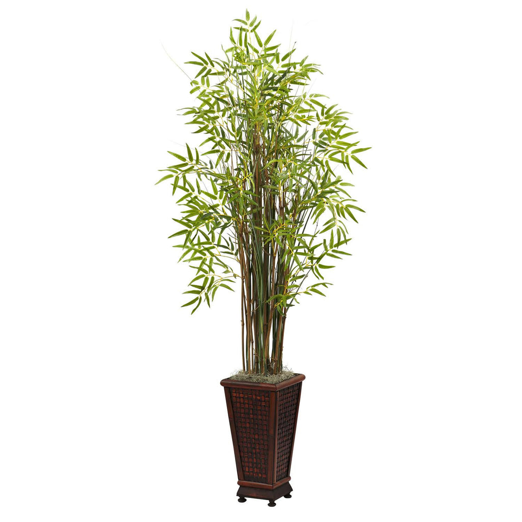 5.5' Grass Bamboo Plant w-Decorative Planter