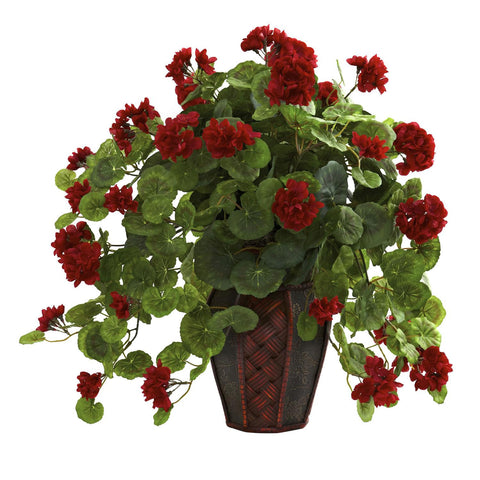 Geranium w-Decorative Planter